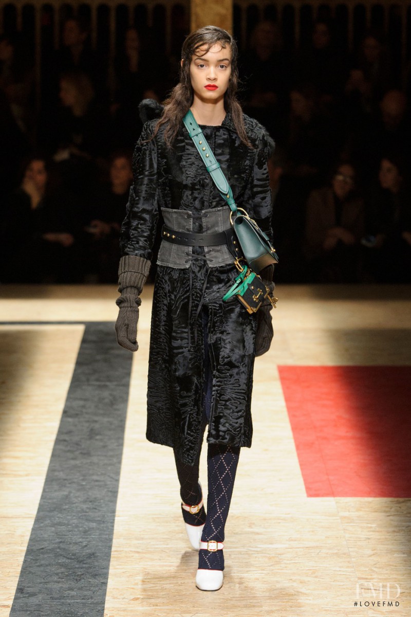 Noemie Abigail featured in  the Prada fashion show for Autumn/Winter 2016