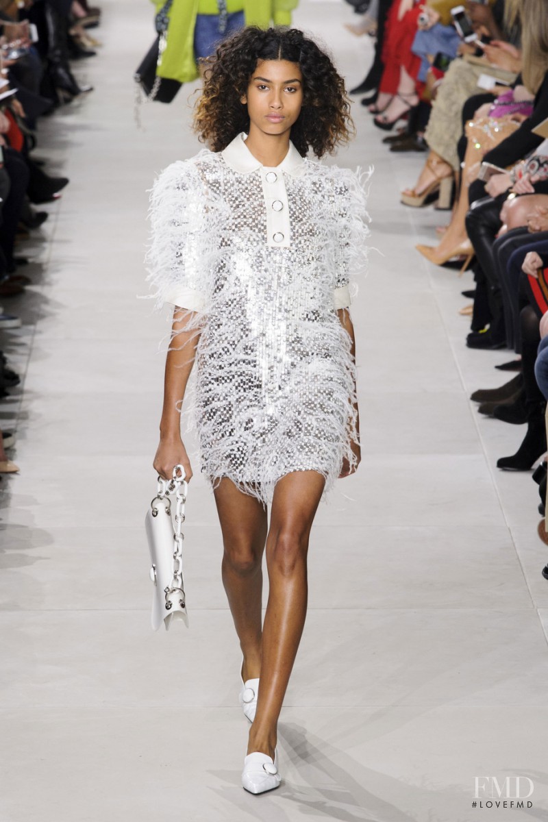 Imaan Hammam featured in  the Michael Kors Collection fashion show for Autumn/Winter 2016