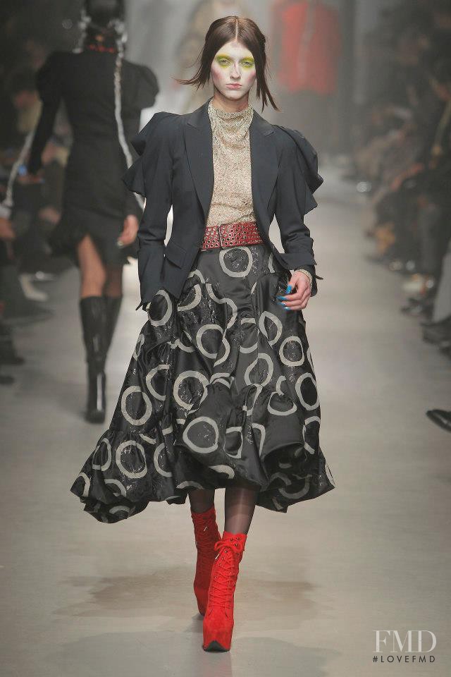 Alexandra Rudakova featured in  the Vivienne Westwood Gold Label fashion show for Autumn/Winter 2013