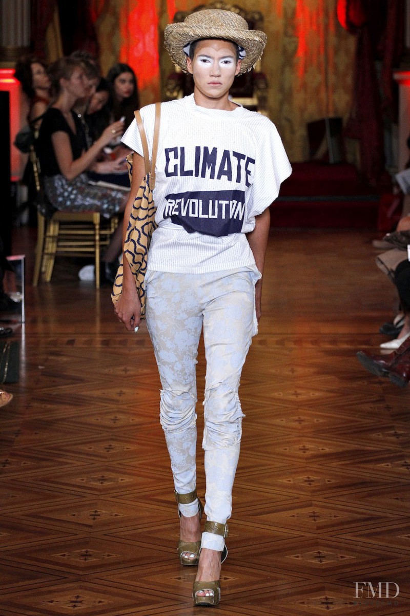 Tamy Glauser featured in  the Vivienne Westwood Gold Label fashion show for Spring/Summer 2013