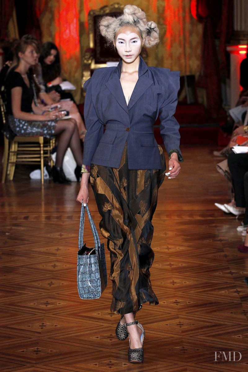 Soo Joo Park featured in  the Vivienne Westwood Gold Label fashion show for Spring/Summer 2013