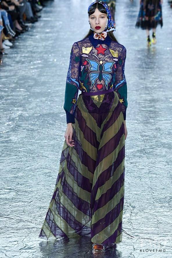 Alice Metza featured in  the Mary Katrantzou fashion show for Autumn/Winter 2016