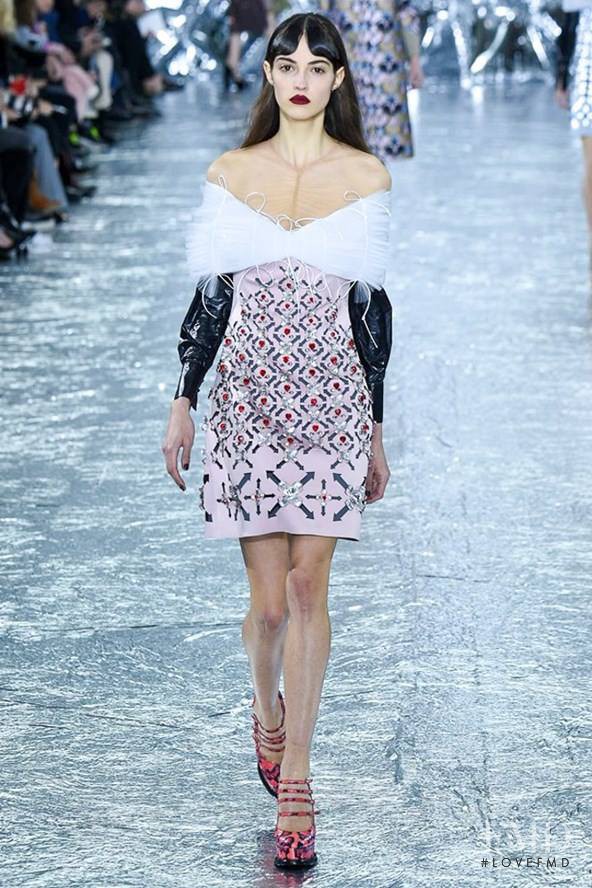 Camille Hurel featured in  the Mary Katrantzou fashion show for Autumn/Winter 2016