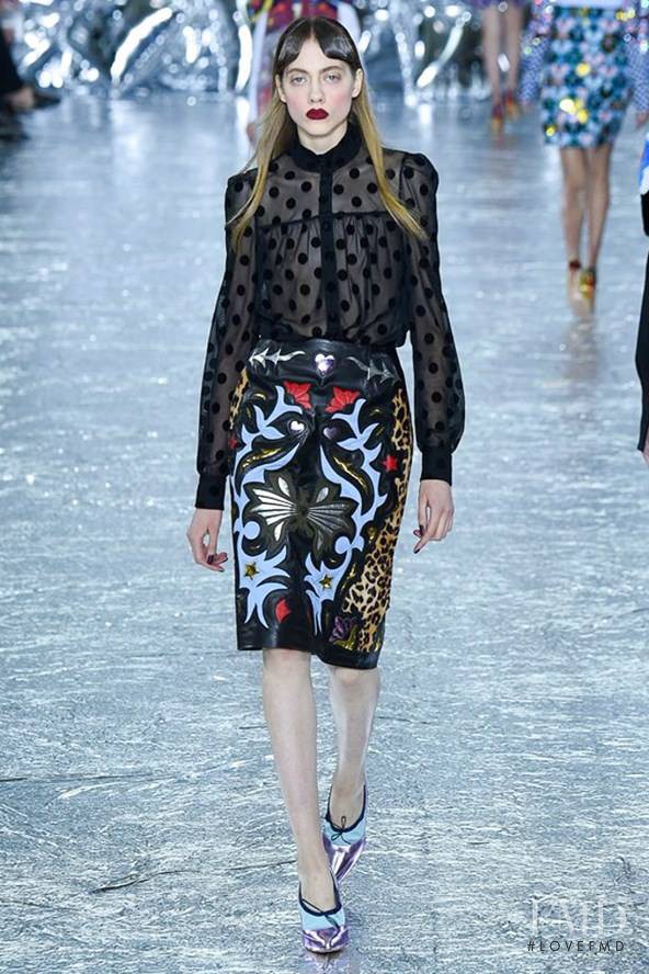 Odette Pavlova featured in  the Mary Katrantzou fashion show for Autumn/Winter 2016