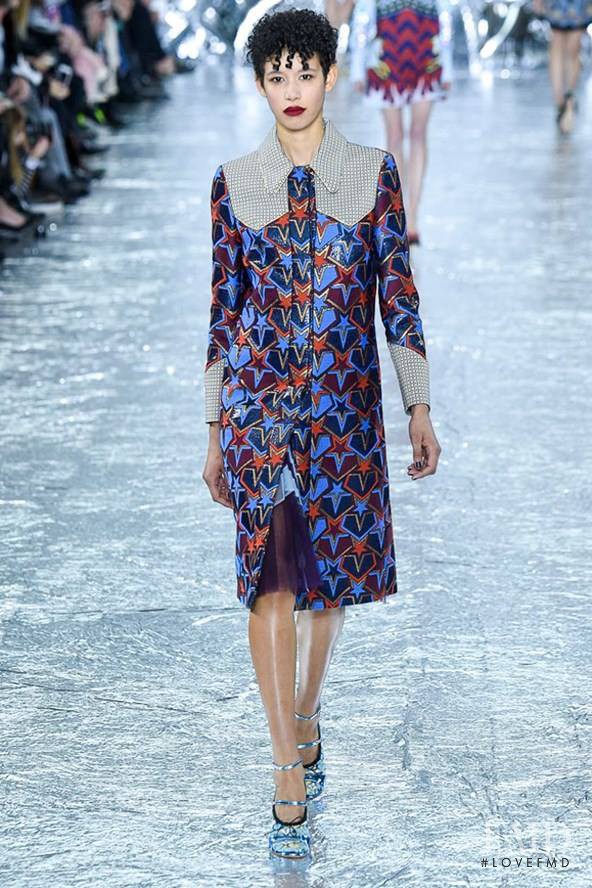 Janiece Dilone featured in  the Mary Katrantzou fashion show for Autumn/Winter 2016