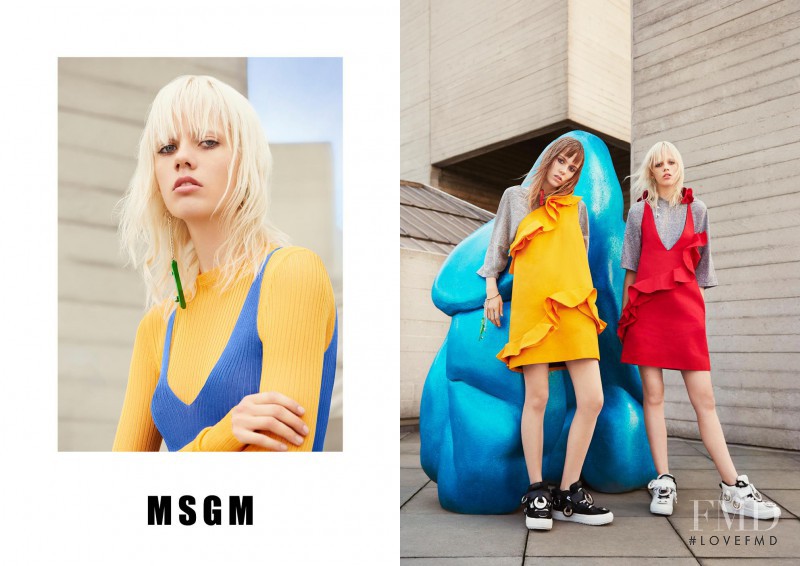 Kiki Willems featured in  the MSGM advertisement for Spring/Summer 2016