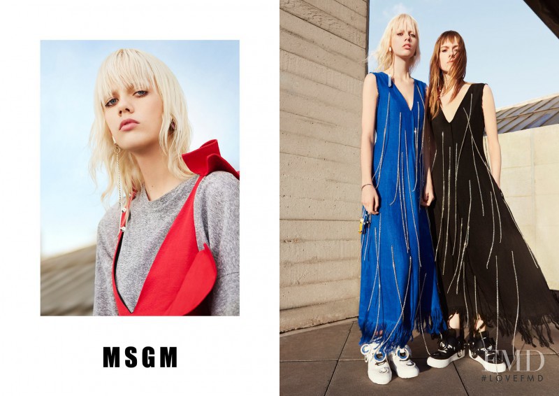 Kiki Willems featured in  the MSGM advertisement for Spring/Summer 2016
