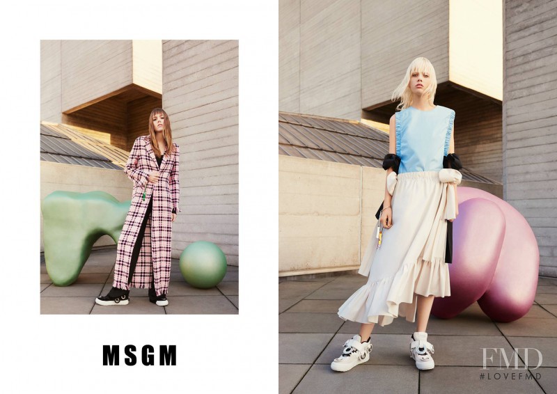 Kiki Willems featured in  the MSGM advertisement for Spring/Summer 2016