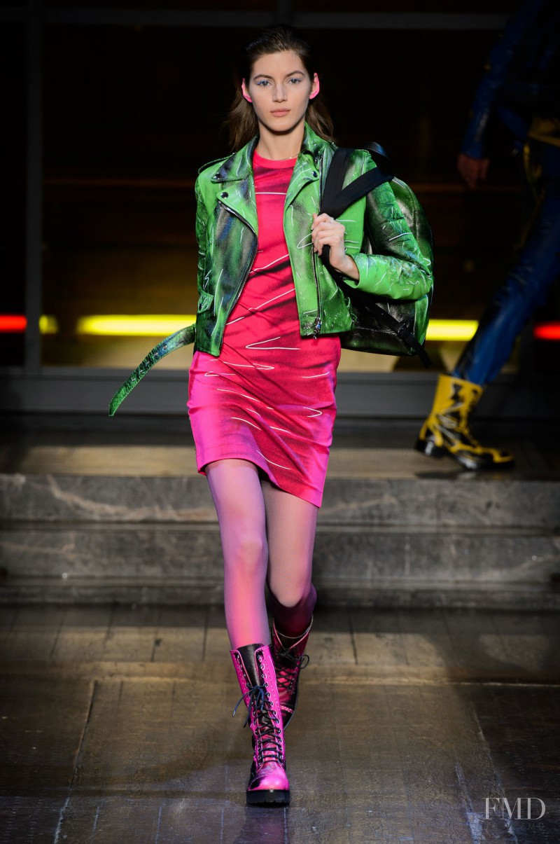 Valery Kaufman featured in  the Moschino fashion show for Autumn/Winter 2016