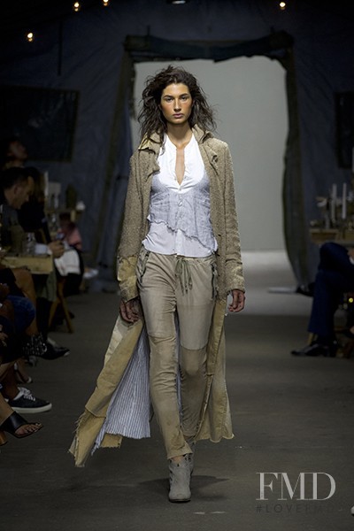 Roberta Pecoraro featured in  the Greg Lauren fashion show for Spring/Summer 2015