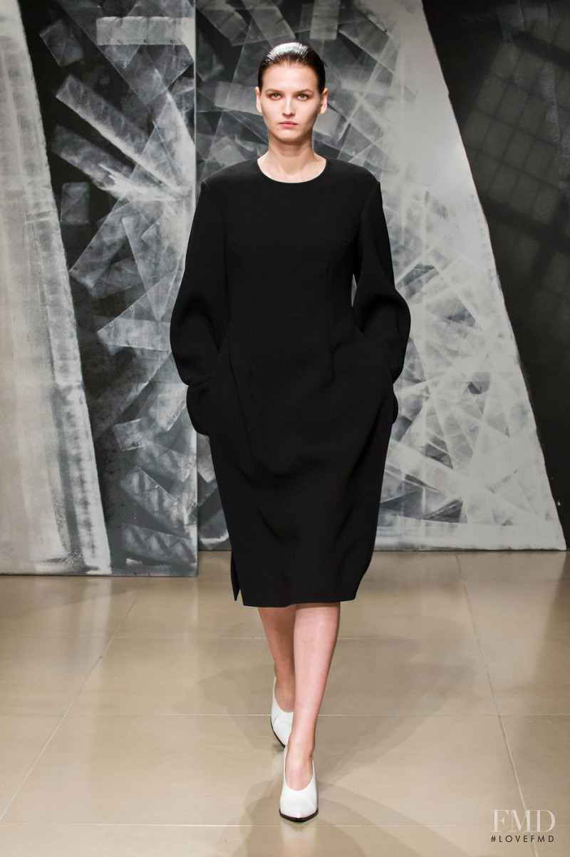 Katlin Aas featured in  the Jil Sander fashion show for Autumn/Winter 2016
