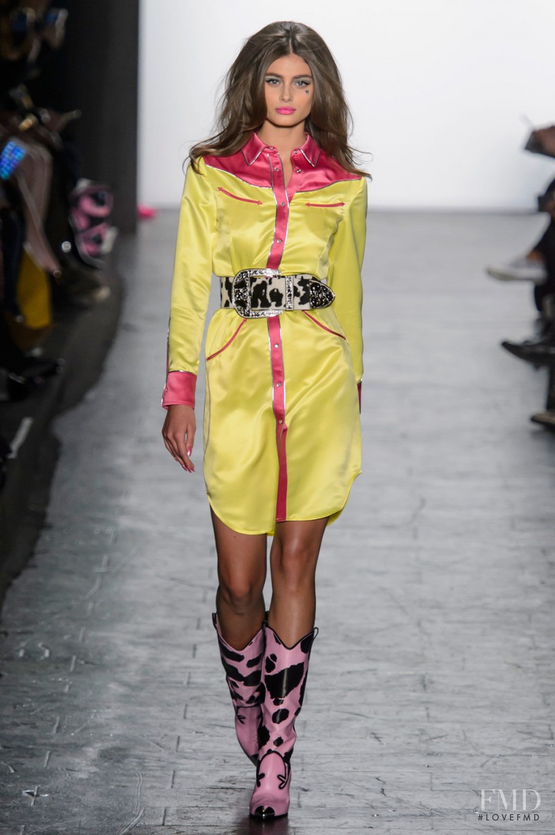 Taylor Hill featured in  the Jeremy Scott fashion show for Autumn/Winter 2016