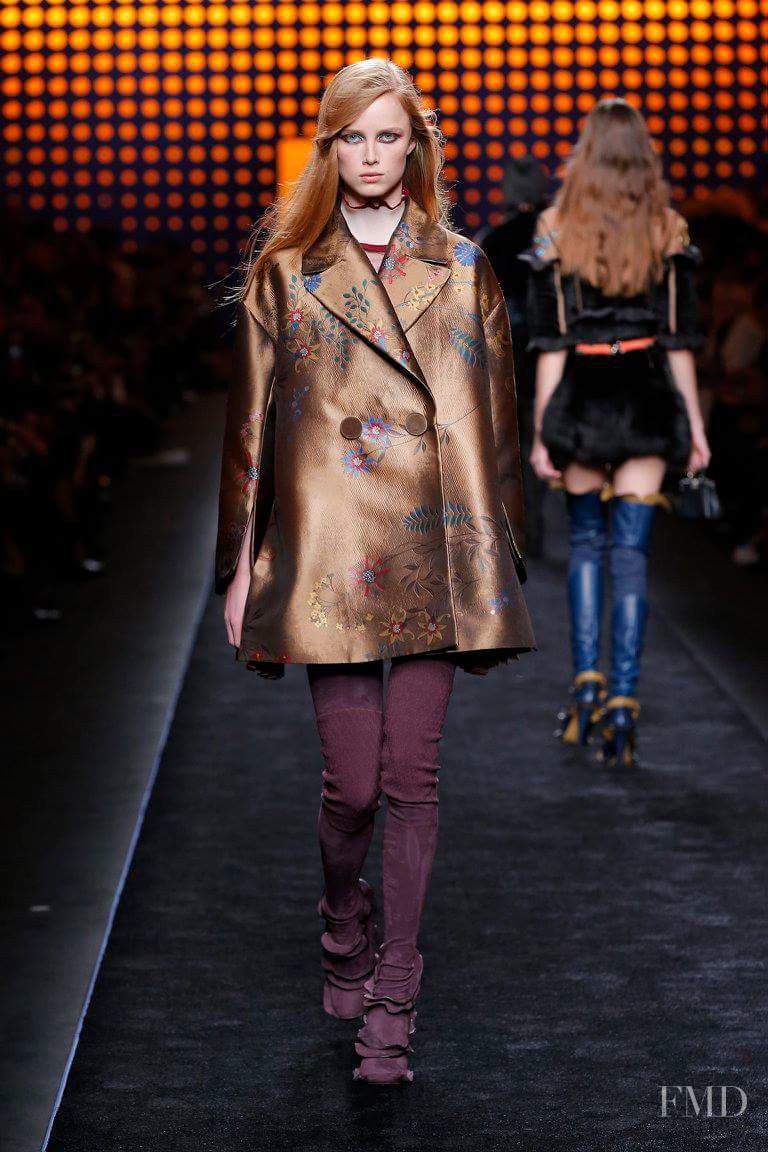 Rianne Van Rompaey featured in  the Fendi fashion show for Autumn/Winter 2016