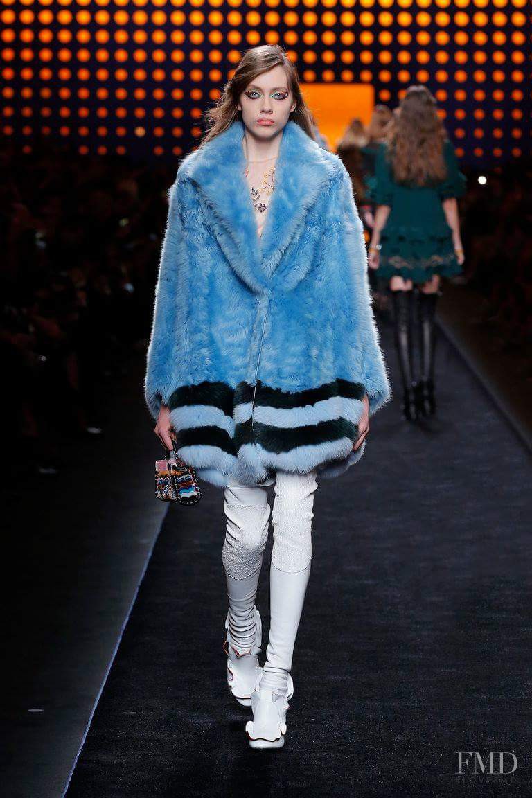 Odette Pavlova featured in  the Fendi fashion show for Autumn/Winter 2016