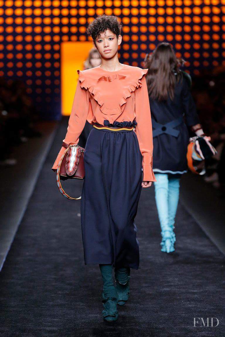 Janiece Dilone featured in  the Fendi fashion show for Autumn/Winter 2016