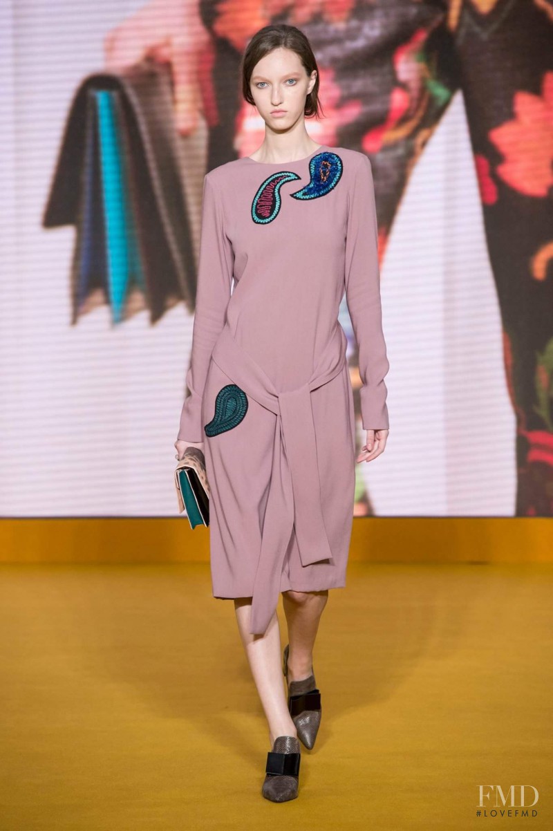 Liza Ostanina featured in  the Paul Smith fashion show for Autumn/Winter 2016