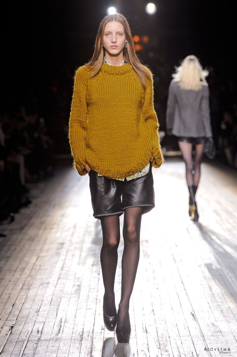 Iris Egbers featured in  the Theory fashion show for Autumn/Winter 2012
