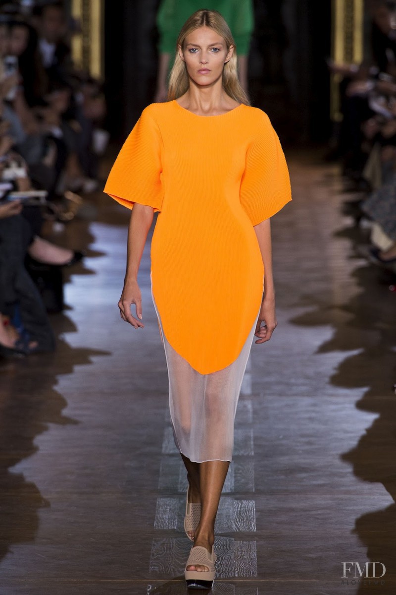 Anja Rubik featured in  the Stella McCartney fashion show for Spring/Summer 2013