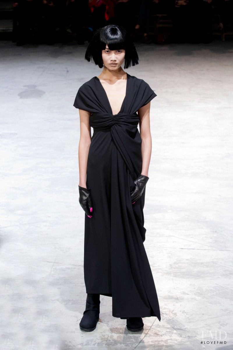 Yulia Saparniiazova featured in  the Yohji Yamamoto fashion show for Autumn/Winter 2013