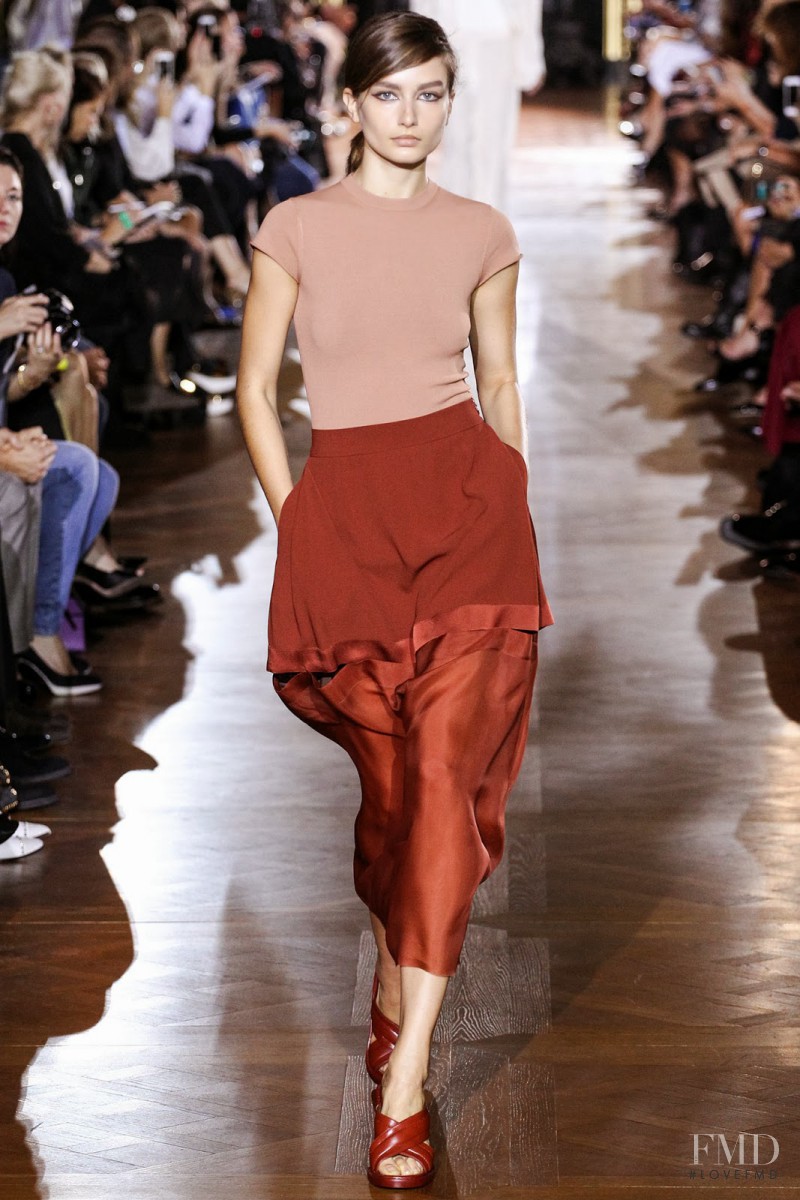 Andreea Diaconu featured in  the Stella McCartney fashion show for Spring/Summer 2014