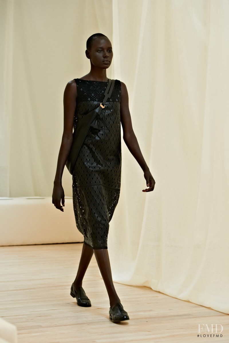 Ajak Deng featured in  the The Row fashion show for Spring/Summer 2014