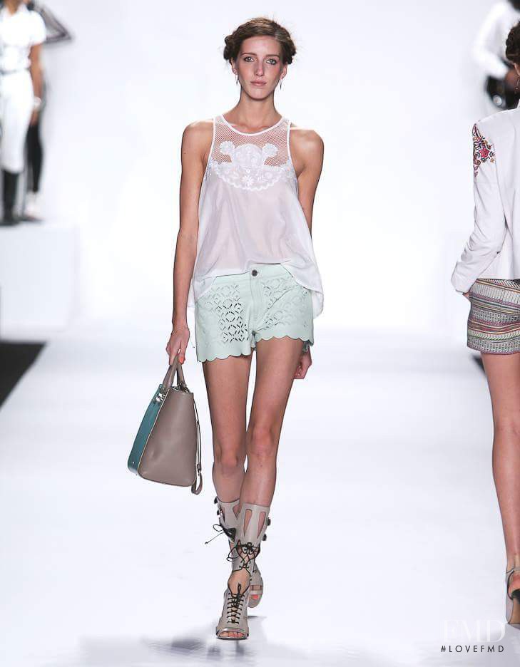 Iris Egbers featured in  the Rebecca Minkoff fashion show for Spring/Summer 2014