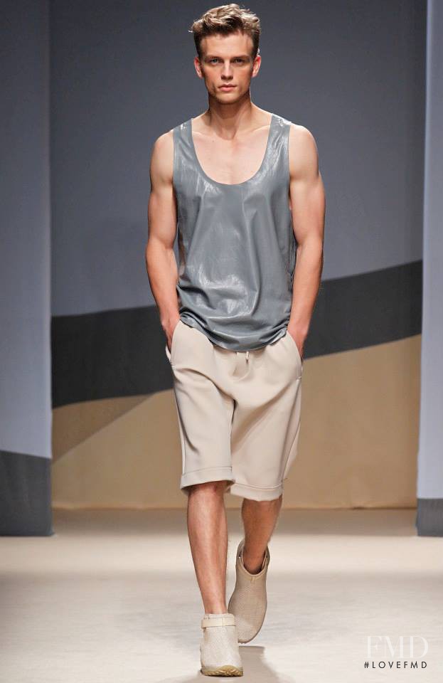 Benjamin Eidem featured in  the Trussardi fashion show for Spring/Summer 2014
