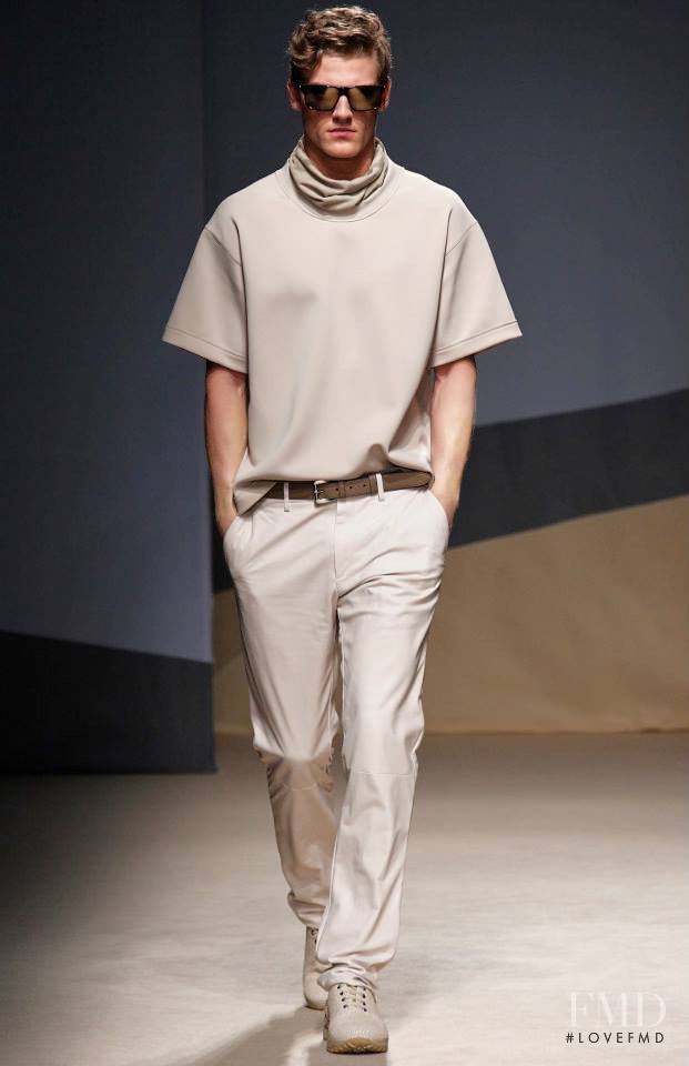 Mikkel Jensen featured in  the Trussardi fashion show for Spring/Summer 2014