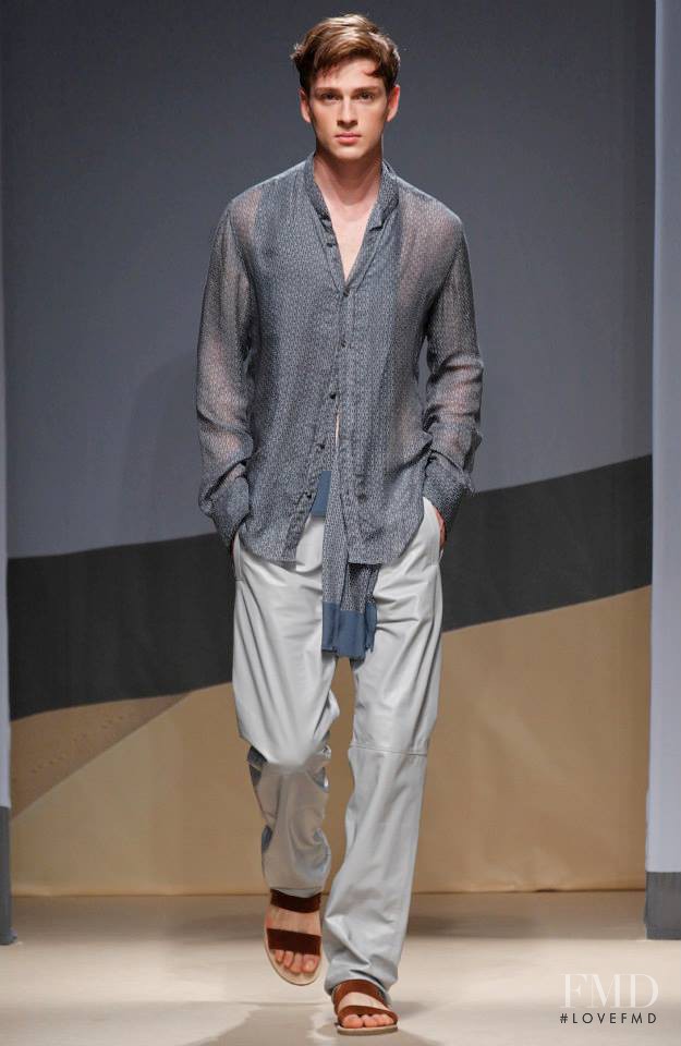 Lucas Mascarini featured in  the Trussardi fashion show for Spring/Summer 2014
