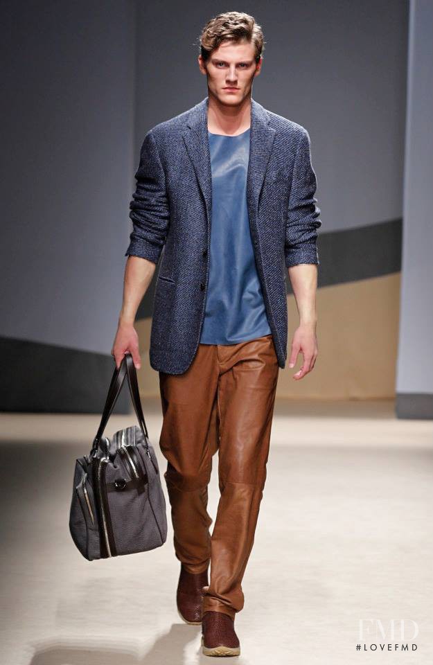 Mikkel Jensen featured in  the Trussardi fashion show for Spring/Summer 2014