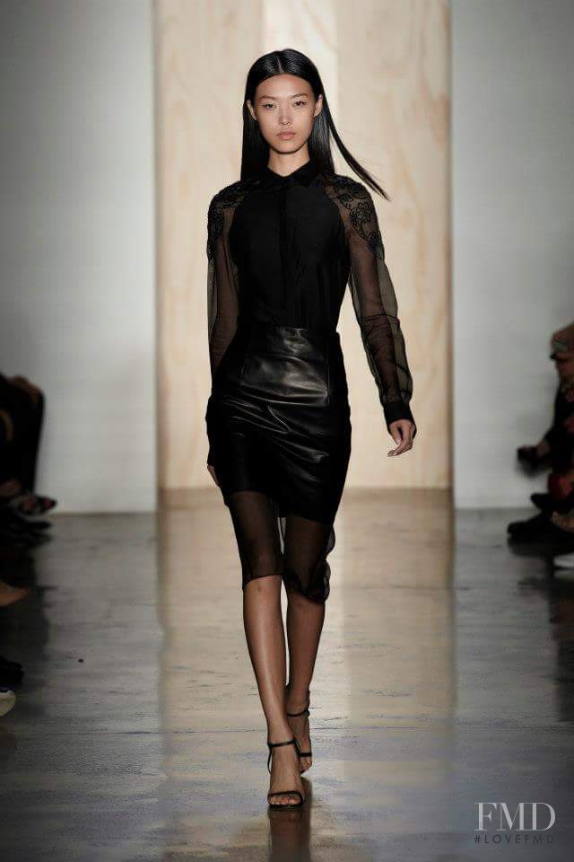 Tian Yi featured in  the Cushnie Et Ochs fashion show for Spring/Summer 2013