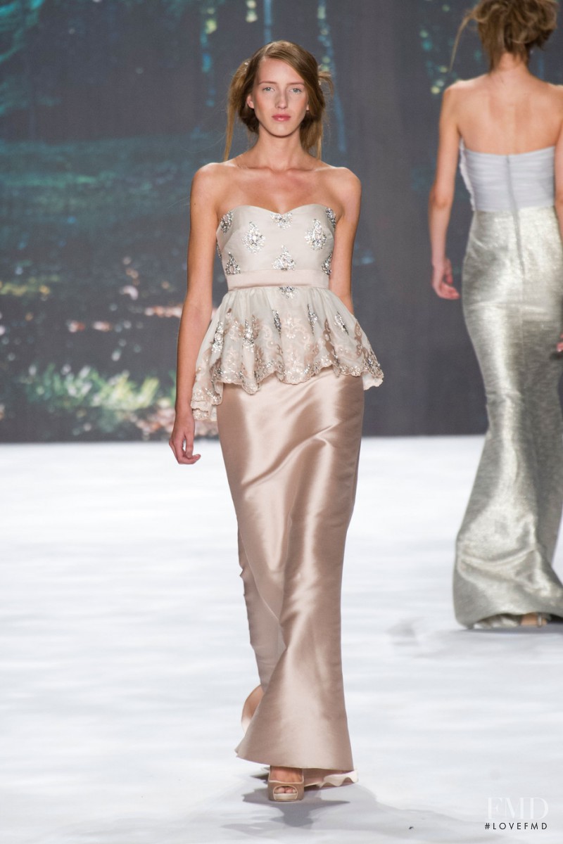 Iris Egbers featured in  the Badgley Mischka fashion show for Spring/Summer 2013