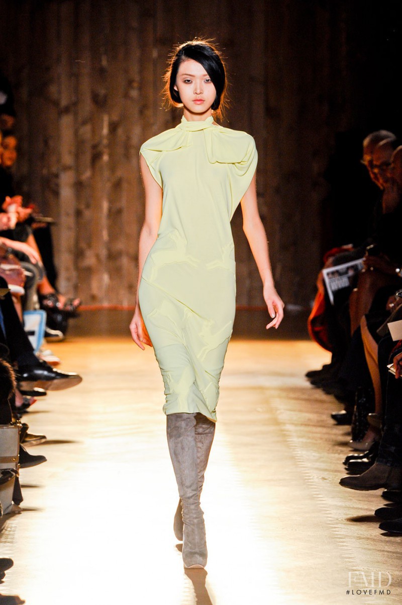 Tian Yi featured in  the Roland Mouret fashion show for Autumn/Winter 2012