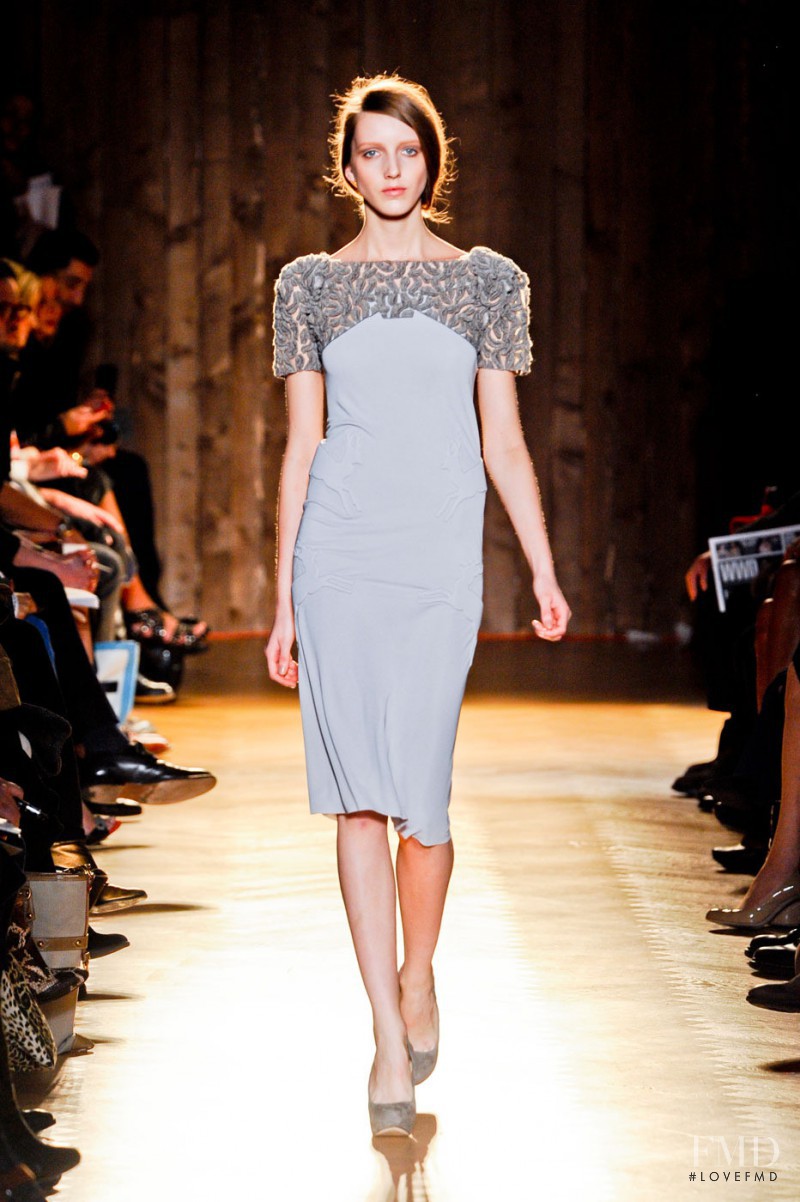 Iris Egbers featured in  the Roland Mouret fashion show for Autumn/Winter 2012