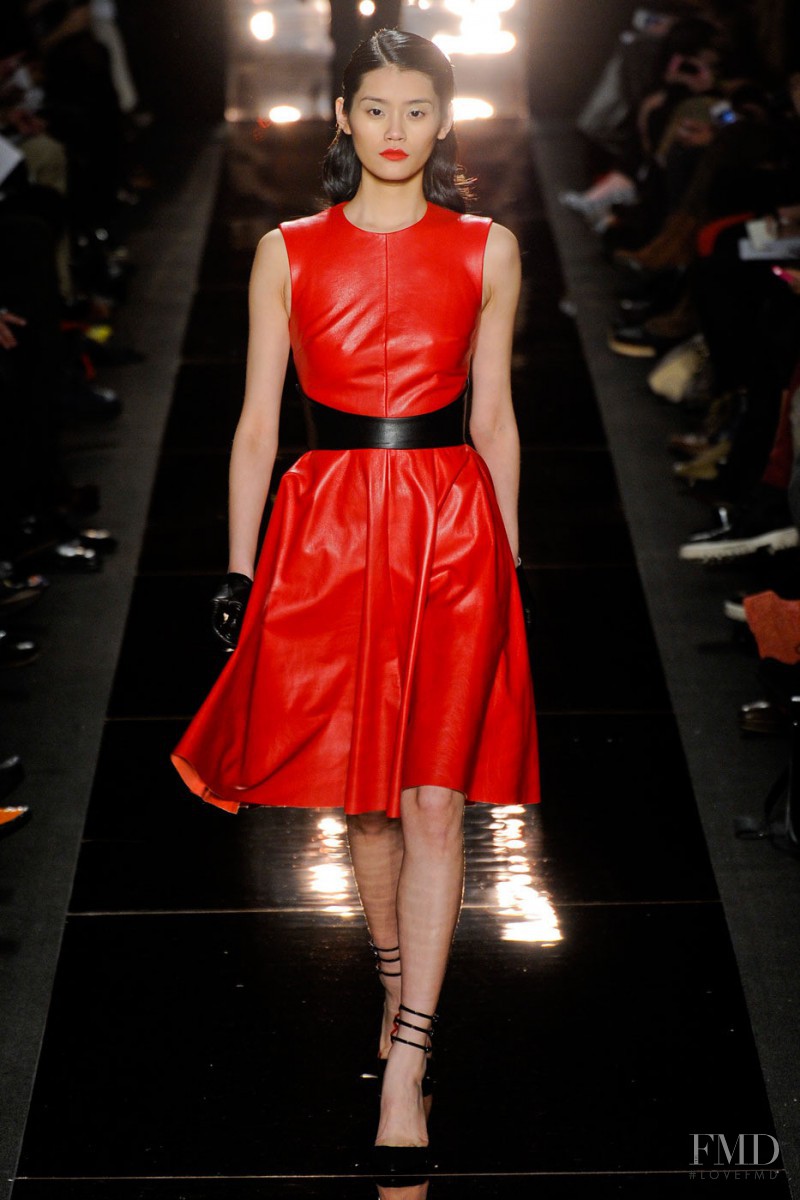 Ming Xi featured in  the Monique Lhuillier fashion show for Autumn/Winter 2012