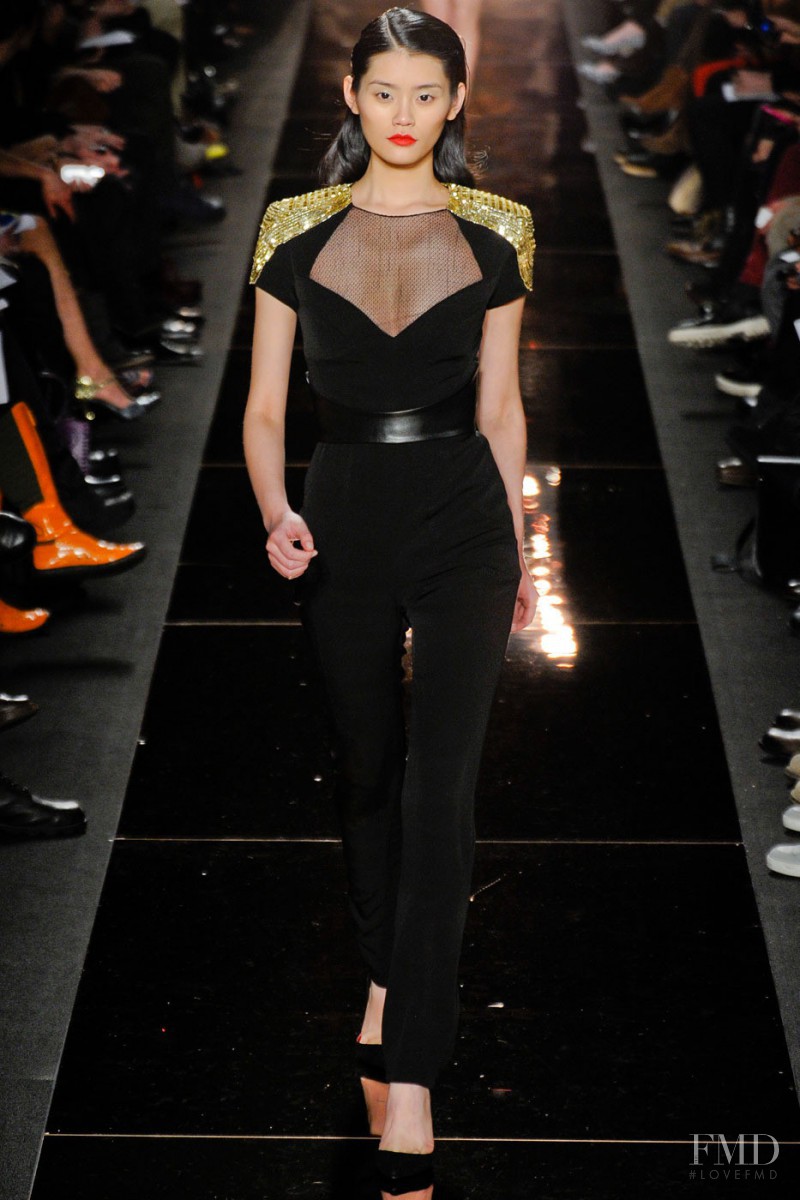 Ming Xi featured in  the Monique Lhuillier fashion show for Autumn/Winter 2012