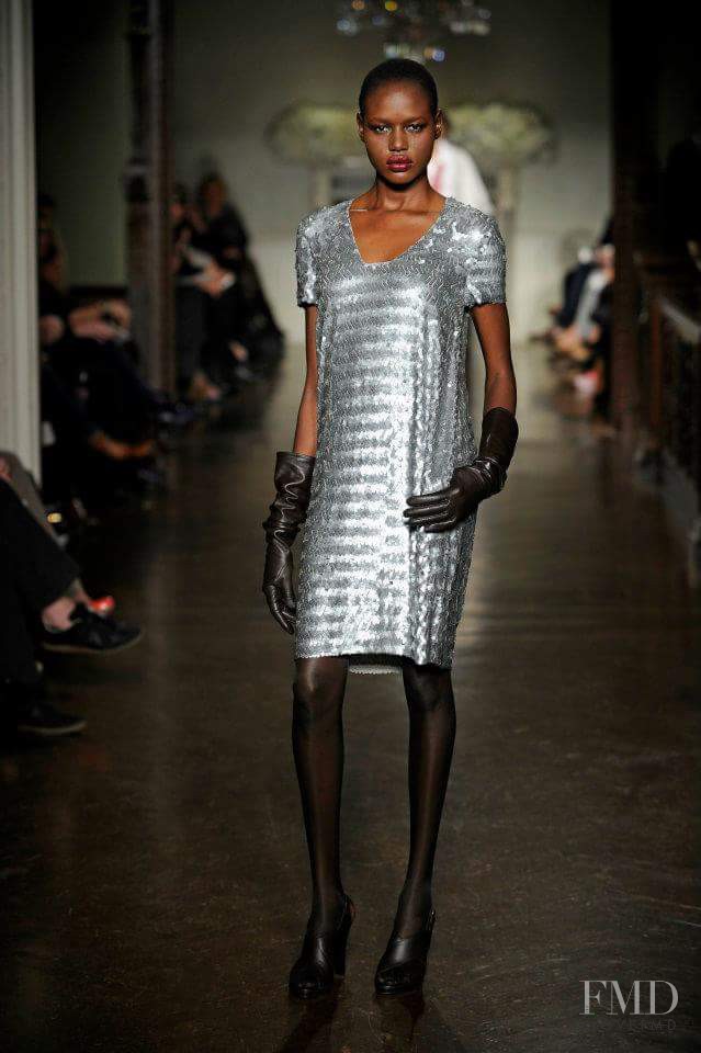 Ajak Deng featured in  the St. John fashion show for Autumn/Winter 2012