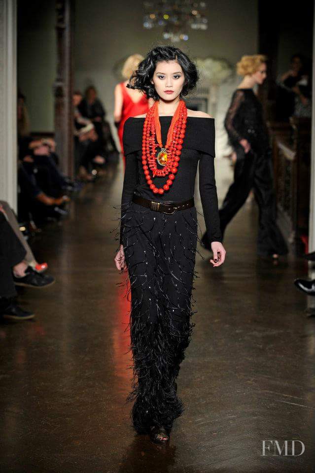 Ming Xi featured in  the St. John fashion show for Autumn/Winter 2012