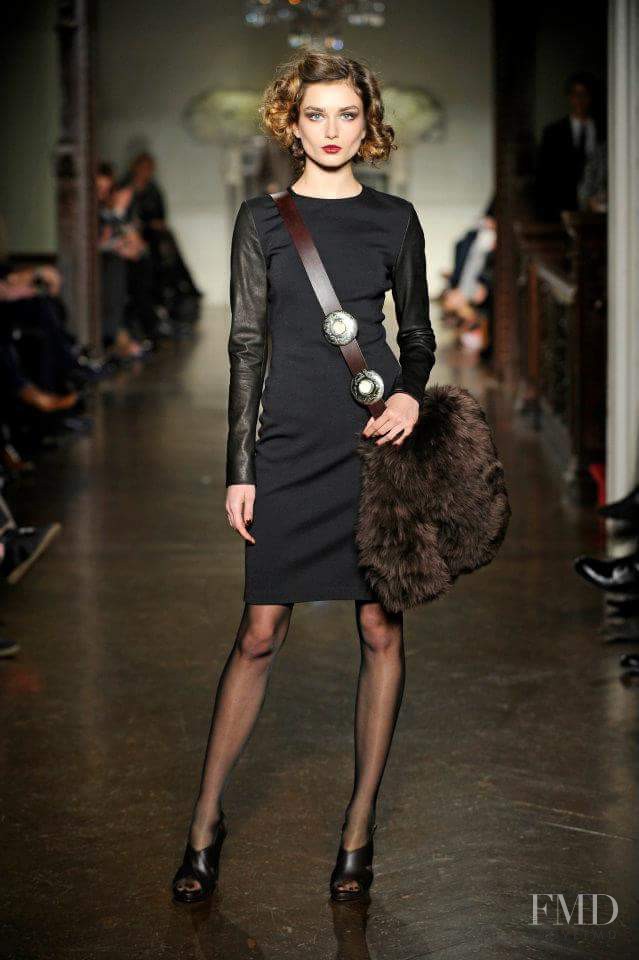 Andreea Diaconu featured in  the St. John fashion show for Autumn/Winter 2012