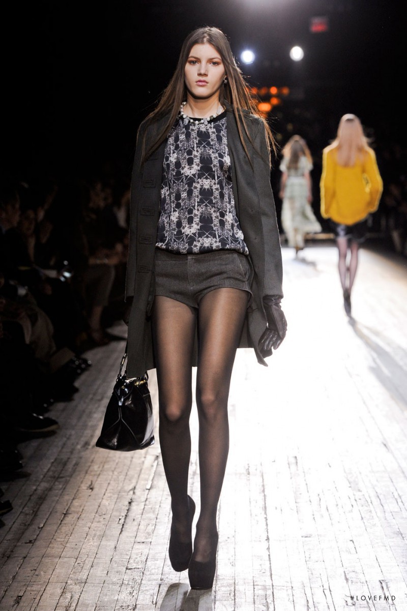 Valery Kaufman featured in  the Olivier Theyskens fashion show for Autumn/Winter 2012