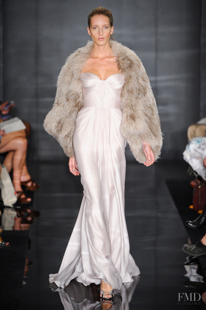 Iris Egbers featured in  the Reem Acra fashion show for Spring/Summer 2012