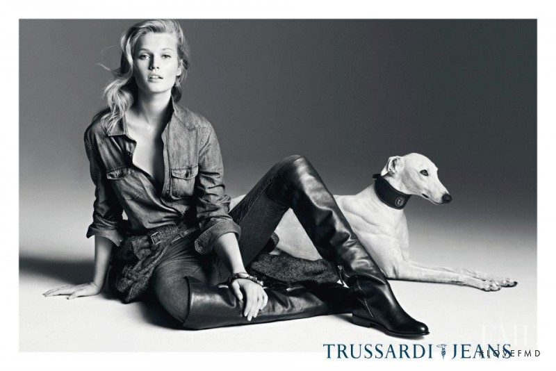 Toni Garrn featured in  the Trussardi Jeans fashion show for Autumn/Winter 2012