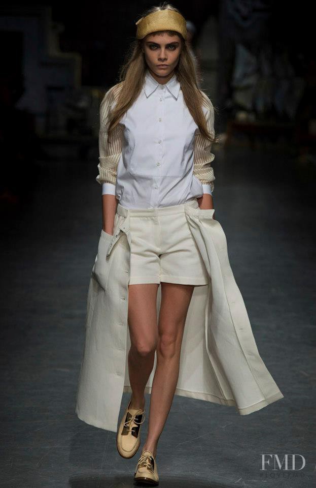 Cara Delevingne featured in  the Trussardi fashion show for Spring/Summer 2013