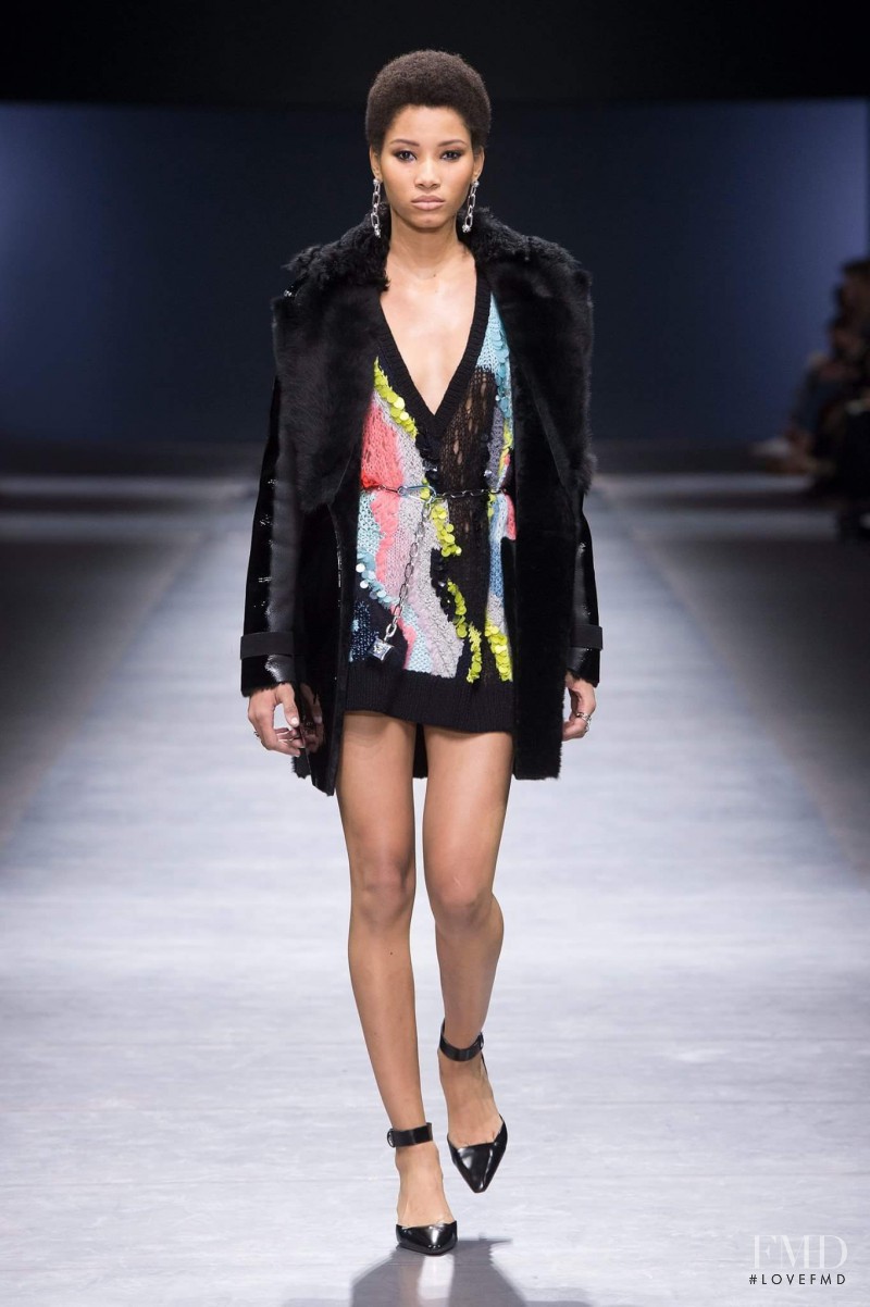 Lineisy Montero featured in  the Versace fashion show for Autumn/Winter 2016
