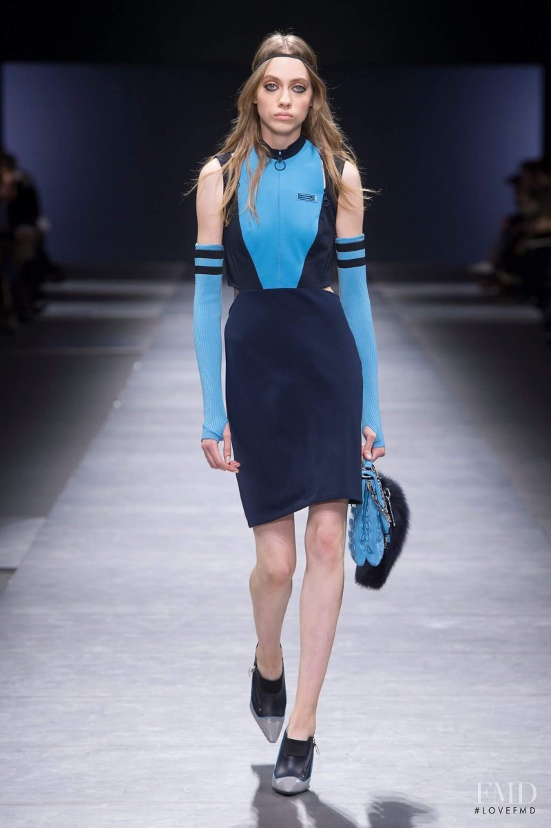 Odette Pavlova featured in  the Versace fashion show for Autumn/Winter 2016