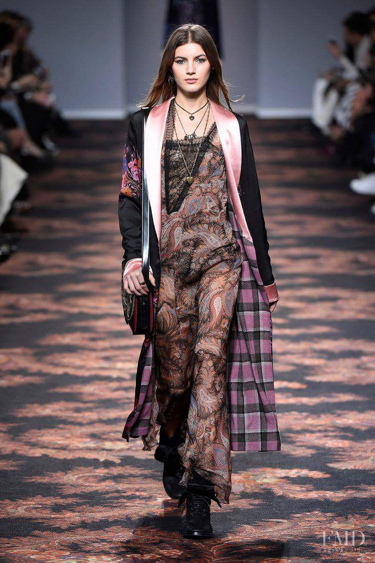 Valery Kaufman featured in  the Etro fashion show for Autumn/Winter 2016