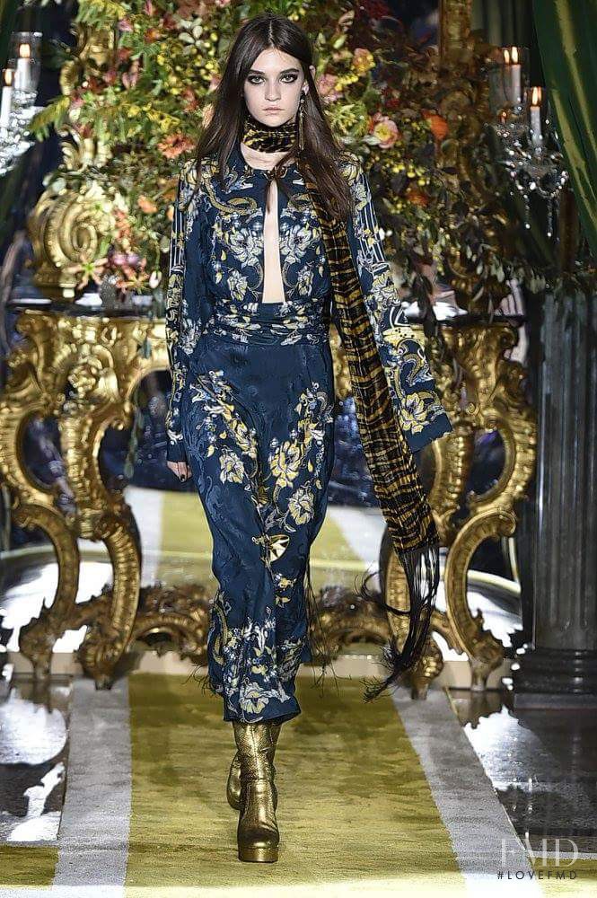 Yuliia Ratner featured in  the Roberto Cavalli fashion show for Autumn/Winter 2016