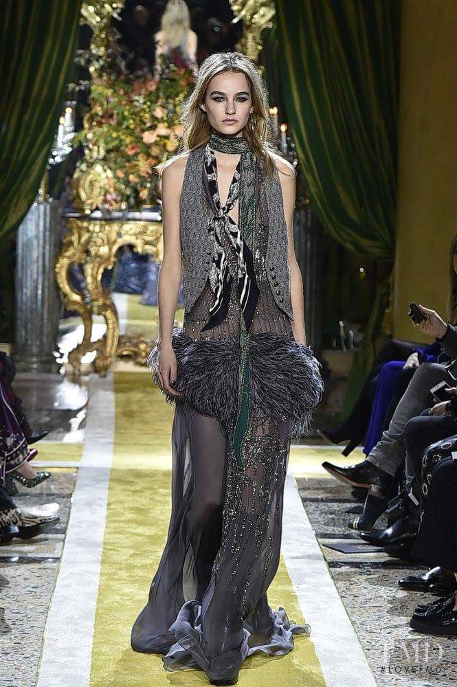 Maartje Verhoef featured in  the Roberto Cavalli fashion show for Autumn/Winter 2016