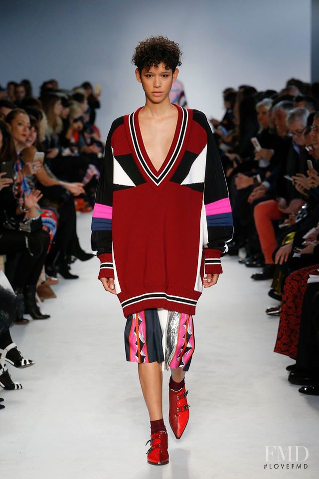 Janiece Dilone featured in  the Pucci fashion show for Autumn/Winter 2016