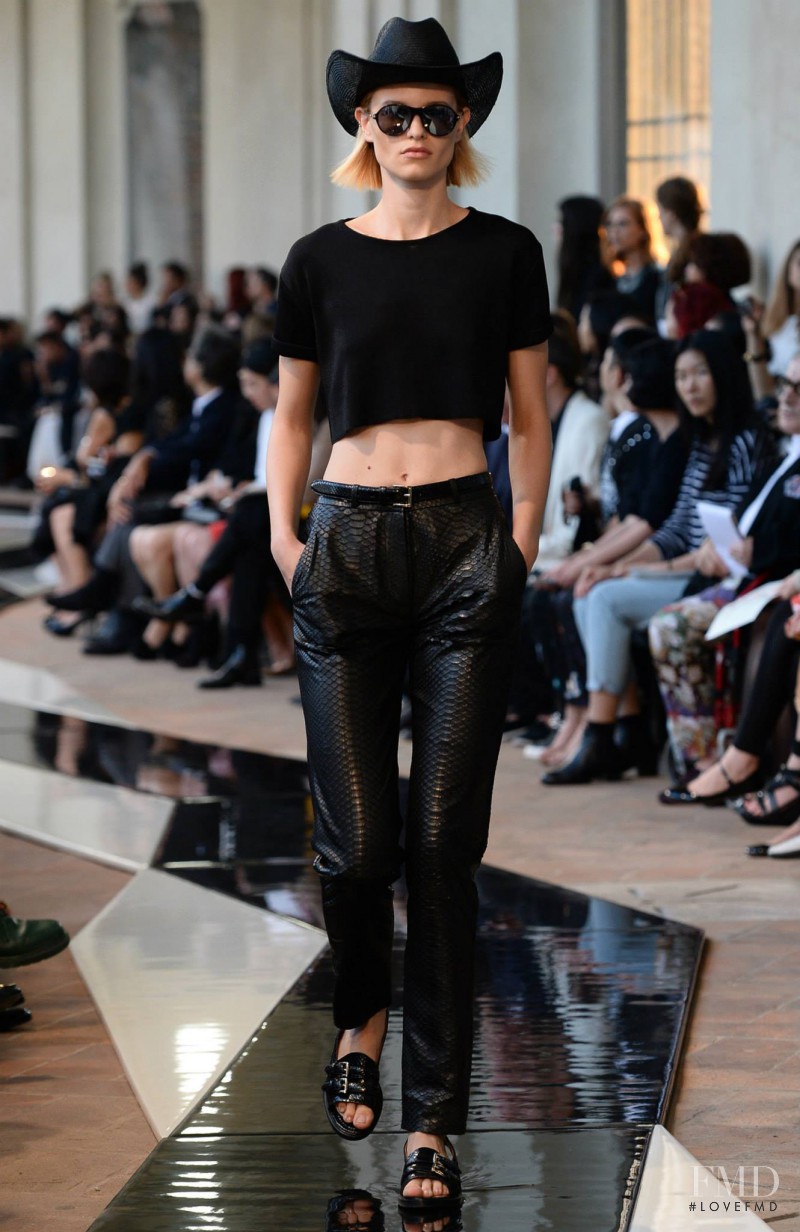 Bara Holotova featured in  the Trussardi fashion show for Spring/Summer 2014